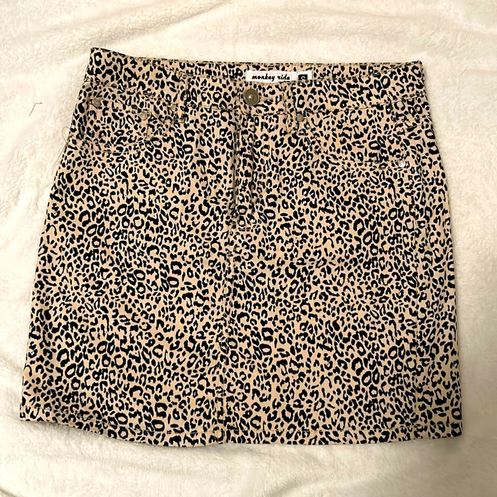 A leopard print skirt